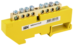 Шина PE "земля" на DIN-изоляторе ШНИ-6х9-8-Д-Ж IEK