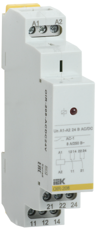 Реле промежуточное модульное OIR 2 контакта 8А 24В AC/DC IEK
