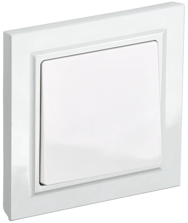 BRITE Выключатель 1-клавишный 10А в сборе ВСР10-1-0-БрБ белый IEK