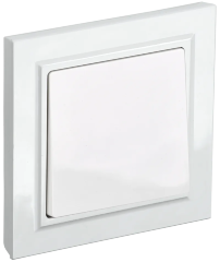 BRITE Выключатель 1-клавишный 10А в сборе ВСР10-1-0-БрБ белый IEK