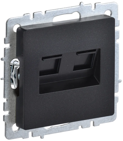 BRITE Розетка компьютерная двойная RJ45 кат.5E РК10-2-БрЧ черный IEK