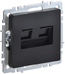 BRITE Розетка компьютерная двойная RJ45 кат.5E РК10-2-БрЧ черный IEK