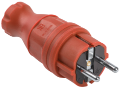 Вилка прямая ВБп3-1-0м IP44 ОМЕГА красная IEK