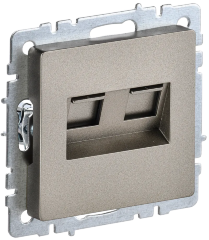 BRITE Розетка компьютерная двойная RJ45 кат.5E РК10-2-БрШ шампань IEK