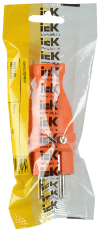 Вилка прямая ВБп3-1-0м IP44 ОМЕГА оранжевая IEK