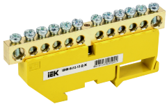 Шина PE "земля" на DIN-изоляторе ШНИ-8х12-12-Д-Ж IEK