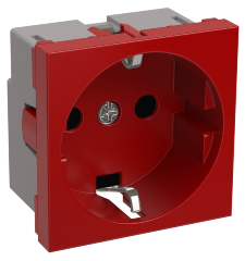 Розетка РКС-20-32-П-К с заземляющим контактом 2к (на 2 модуля) ПРАЙМЕР красная IEK