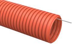 Труба гофрированная ПНД d=50мм с зондом оранжевая (15м) IEK