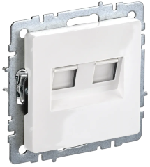 BRITE Розетка компьютерная двойная кат.5E RJ45 РК10-2-БрБ белый IEK
