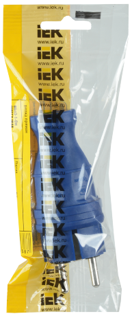 Вилка прямая ВБп3-1-0м IP44 ОМЕГА синяя IEK