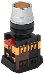 Кнопка ABLF-22 желтый d=22мм неон/240В 1з+1р IEK