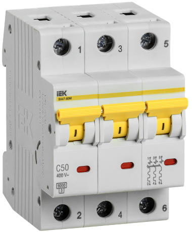 Выключатель автоматический ВА47-60 3Р 50А 6кА С IEK