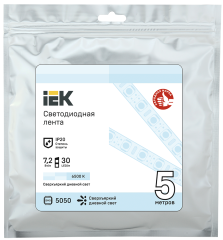 Лента светодиодная 5м LSR-5050W30-7,2-IP20-12В IEK