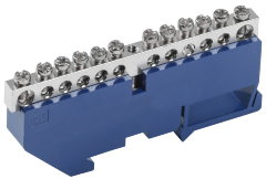 Шина N "ноль" на DIN-изоляторе с никелевым покрытием ШНИ-6х9-12-Д-С IEK