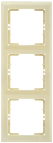 Рамка 3-местная вертикальная РВ-3-БК BOLERO кремовый IEK
