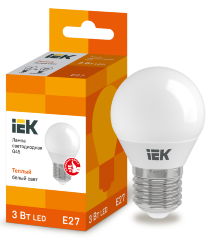 Лампа светодиодная G45 шар 3Вт 230В 3000К E27 IEK