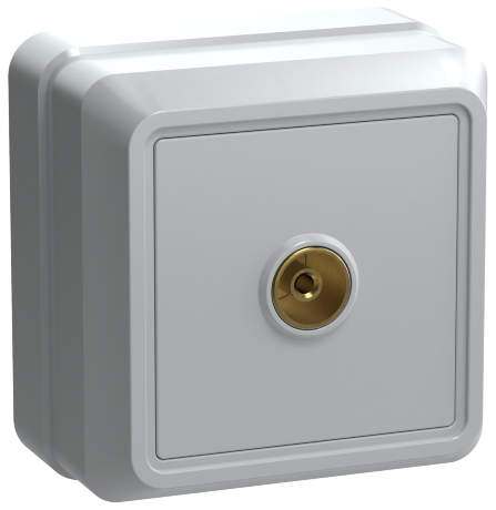 Розетка 1-местная для открытой установки телевизионная РТВ20-ОБ ОКТАВА белый IEK