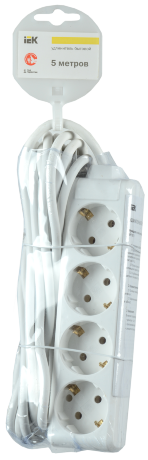 Удлинитель У04 4 места 2P+PE/5м 3х1мм2 16А/250В IEK