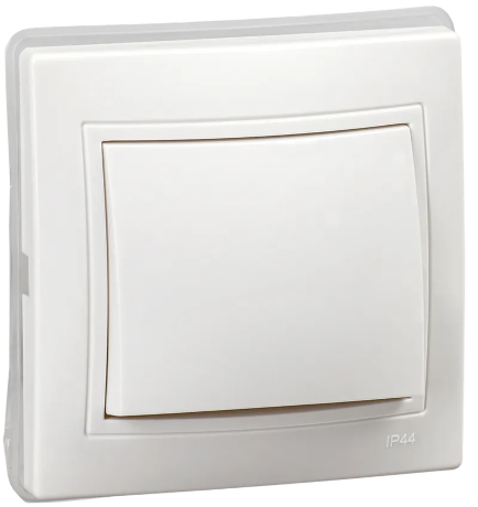 KVARTA Выключатель 1-клавишный ВС10-1-0-КБ-44 10А IP44 белый IEK