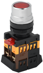 Кнопка ABLF-22 красный d=22мм неон/240В 1з+1р IEK