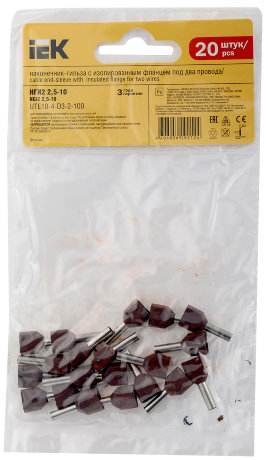 Наконечник-гильза НГИ2 2,5-10 (фиолетовый) (20шт) IEK