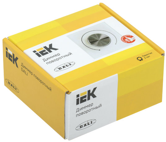 Диммер поворотный DALI (Broadcast) со встроенным БП 125мА стекло белый IEK
