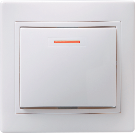 Выключатель 1-клавишный с индикацией ВС10-1-1-КБ 10А КВАРТА белый IEK