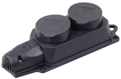 Розетка (колодка) 2-местная РБ32-1-0м с защитными крышками IP44 ОМЕГА IEK