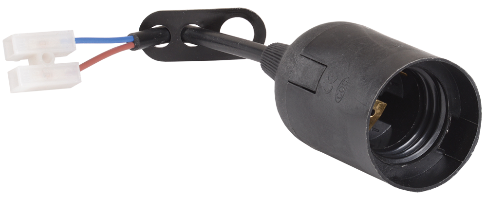 Патрон подвесной с шнуром Ппл27-04-К52 пластик Е27 черный (50шт) (стикер на изделии) IEK