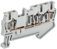 Клемма пружинная КПИ 3в-2,5 3 вывода 31А серая IEK