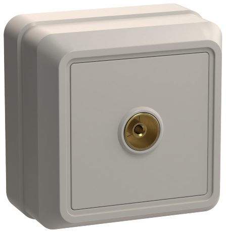 Розетка 1-местная для открытой установки телевизионная РТВ20-ОКм ОКТАВА кремовый IEK