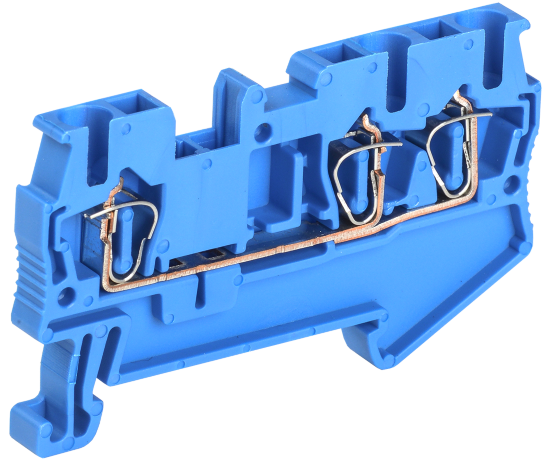 Клемма пружинная КПИ 3в-2,5 3 вывода 31А синяя IEK