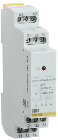 Реле промежуточное модульное OIR 3 контакта 8А 24В AC/DC IEK