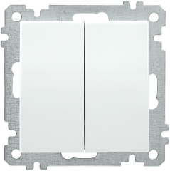 Выключатель 2-клавишный ВС10-2-0-Б 10А BOLERO белый IEK