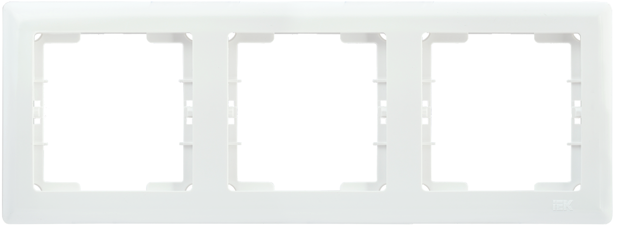 Рамка 3-местная горизонтальная РГ-3-ББ BOLERO белый IEK