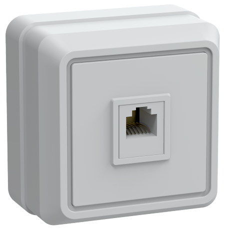 Розетка 1-местная для открытой установки телефонная РТ20-ОБ ОКТАВА белый IEK