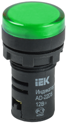 Лампа AD22DS(LED)матрица d=22мм зеленый 24В AC/DC IEK