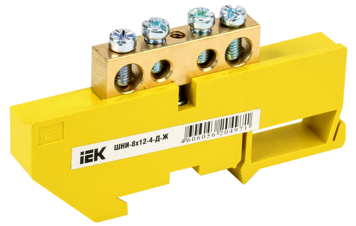 Шина PE "земля" на DIN-изоляторе ШНИ-8х12-4-Д-Ж IEK