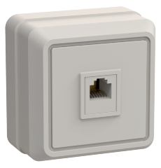 Розетка 1-местная для открытой установки телефонная РТ20-ОКм ОКТАВА кремовый IEK