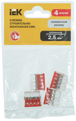 Строительно-монтажная клемма СМК 772-204 компактная IEK