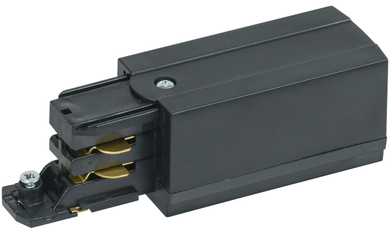 Кабельный ввод (подвод питания) правый для трехфазного осветительного шинопровода черный IEK