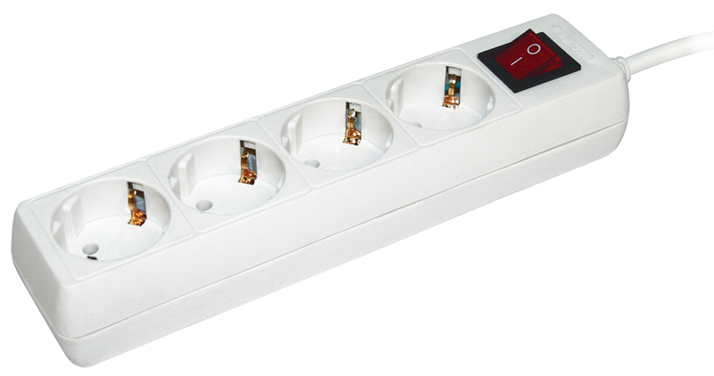 Удлинитель У04К-выкл. 4 места 2P+PE/3м 3х1мм2 16А/250В IEK