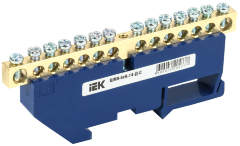 Шина N "ноль" на DIN-изоляторе ШНИ-6х9-14-Д-С IEK