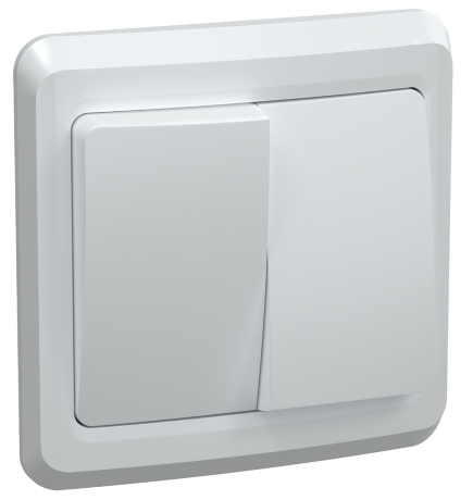 Выключатель 2-клавишный ВС10-2-0-ВБ 10А ВЕГА белый IEK