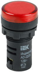 Лампа AD22DS(LED)матрица d=22мм красный 12В AC/DC IEK