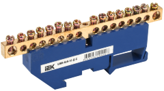 Шина N "ноль" на DIN-изоляторе ШНИ-6х9-16-Д-С IEK