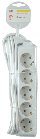 Удлинитель У05 5 мест 2P+PE/3м 3х1мм2 16А/250В IEK