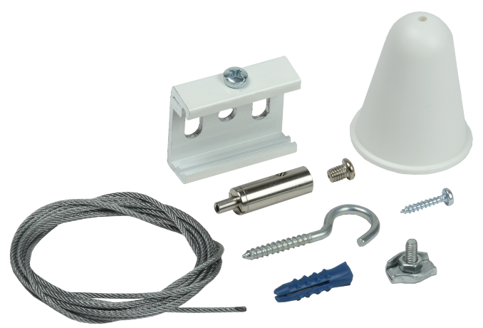 Комплект подвеса для осветительного шинопровода с тросом 1,5м белый IEK