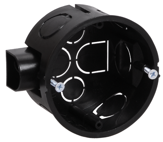 Коробка установочная КМ40002 d65x40мм для твердых стен (с саморезами) IEK