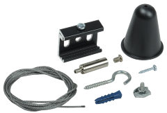 Комплект подвеса для осветительного шинопровода с тросом 1,5м черный IEK